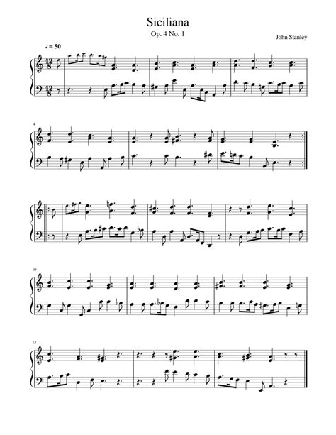 Siciliana Sheet music for Piano (Solo) | Musescore.com