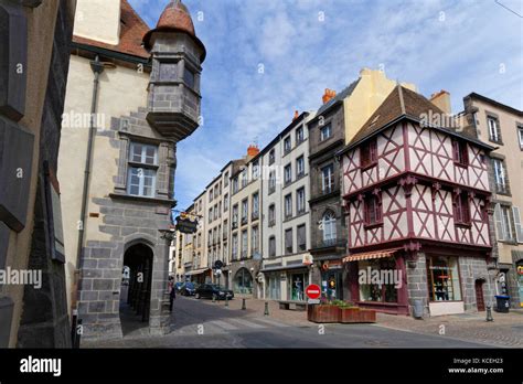RIOM, FRANCE, May 8, 2016 : Medieval streets in Riom. Until the French Revolution, Riom was the ...