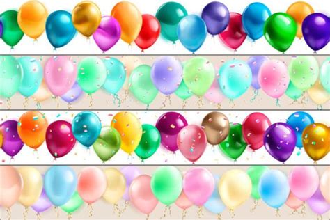 Birthday Banners with Balloons Graphic by 31moonlight31 · Creative Fabrica