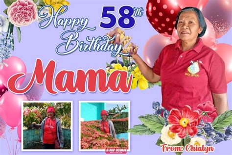 3x2 Happy 58th Birthday Mama