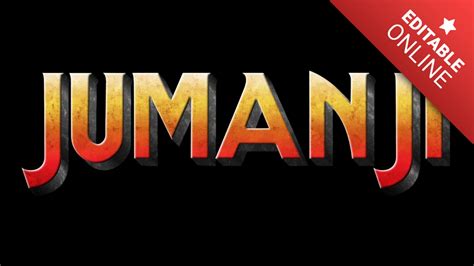 Jumanji Logo Editable Online | Text Effect Generator