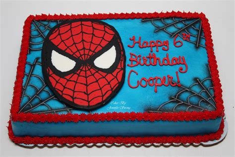 Square Spiderman Cake - birthday card message