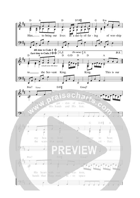 The Servant King Sheet Music PDF (Graham Kendrick / Rend Collective ...