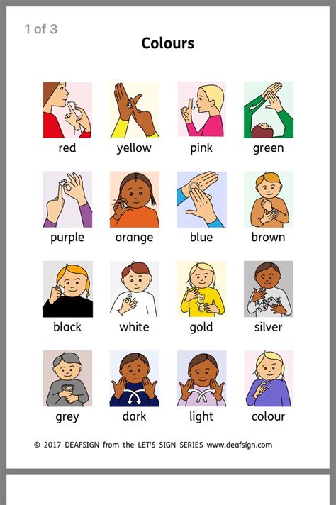 Sign Language Colors, Simple Sign Language, Sign Language For Kids ...