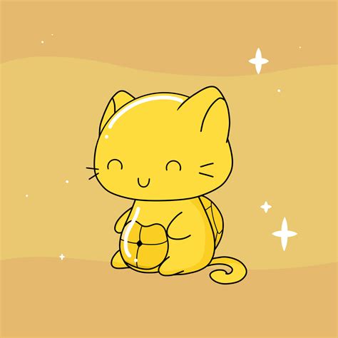 Download A golden cartoon cute cat set as a profile picture. Wallpaper | Wallpapers.com