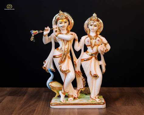 Radha Krishna Statue 19 CM Dancing Radha Krishna Idol Lakshmi Narayan ...