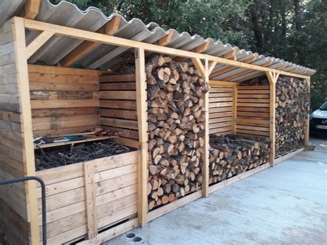 abris bois palettes | Firewood storage outdoor, Backyard sheds ...