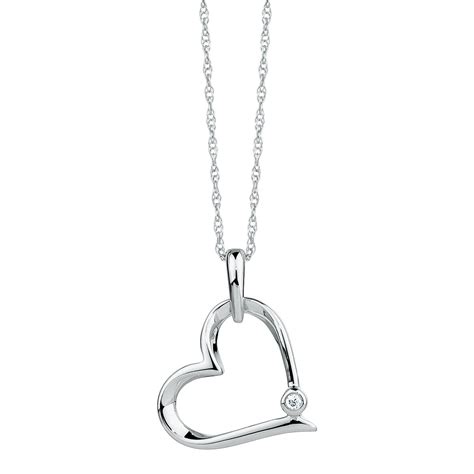 Heart Pendant with A Diamond in Sterling Silver