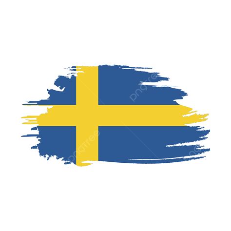 Sweden Flag Stylized On White Transparent Background, Sweden Flag Brush, Sweden Flag, Sweden PNG ...