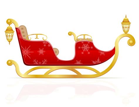 red christmas sleigh of santa claus vector illustration 489848 Vector ...