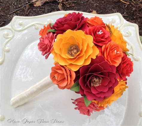 Paper Bouquet - Paper Flower Bouquet - Wedding Bouquet - Bridal Bouquet - Fall - Customize Your ...