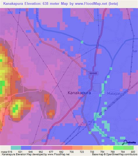 Elevation of Kanakapura,India Elevation Map, Topography, Contour