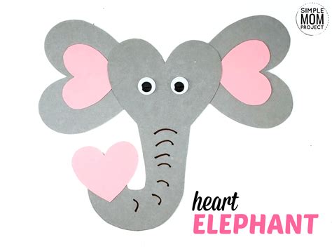 Free Printable Heart Elephant Craft for Kids - Simple Mom Project