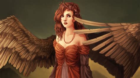 Fantasy art girl, wings, angel, red hair, curls wallpaper | girls ...