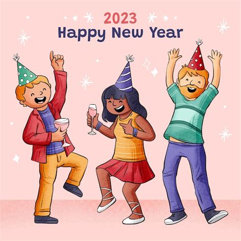 Happy New Year Cartoon Images - Free Download on Freepik