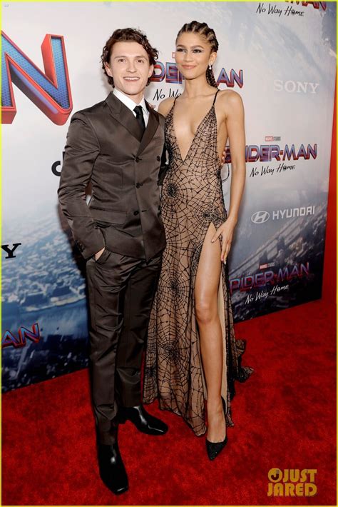 Zendaya Wows in Spiderweb-Print Dress Alongside Tom Holland at 'Spider-Man: No Way Home ...