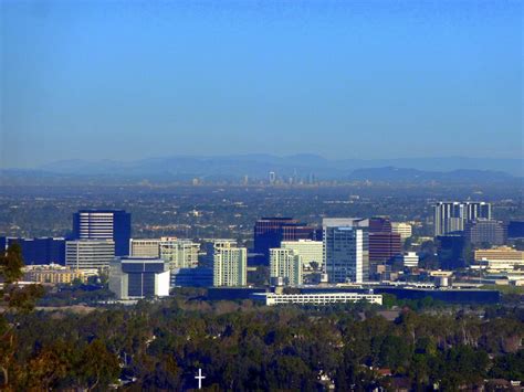 Irvine, California City Skyline and Mountain Views