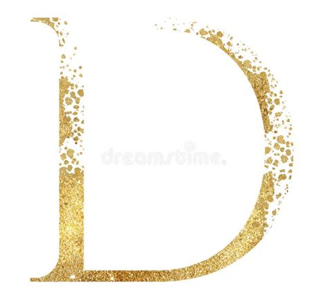 Golden Glitter Capital Letter D with Dispersion Effect Isolated Illustration Stock Illustration ...