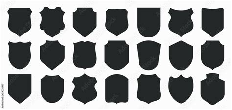 Big shields collection. Black silhouette shield shape, black label ...