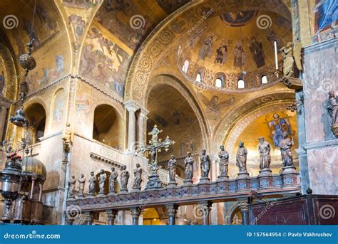 Interior of Saint Mark`s Basilica in Venice Stock Photo - Image of building, basilica: 157564954