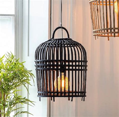 Black Bamboo Cage Pendant Light Two Sizes By Primrose & Plum | notonthehighstreet.com