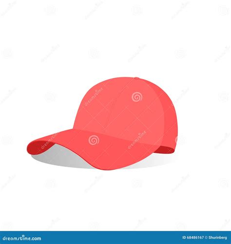 A Red Baseball Cap, Vector Illustration Stock Vector - Illustration of ...