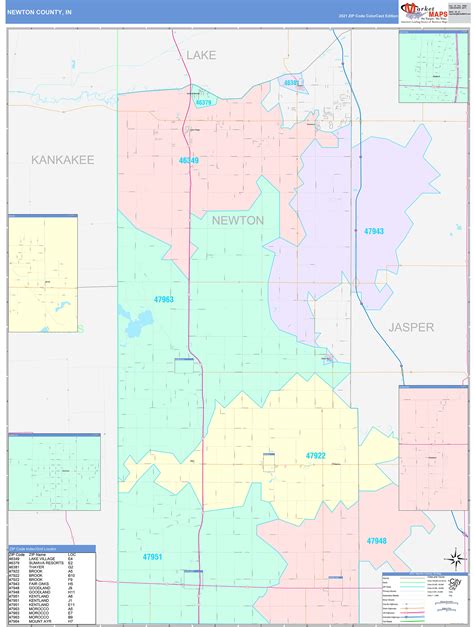 Newton County, IN Wall Map Color Cast Style by MarketMAPS - MapSales.com