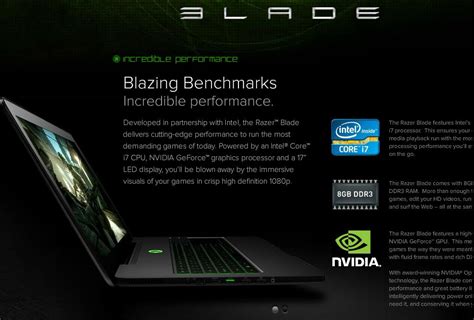 Laptop computers: Razer announced gaming laptop specifications, reviews
