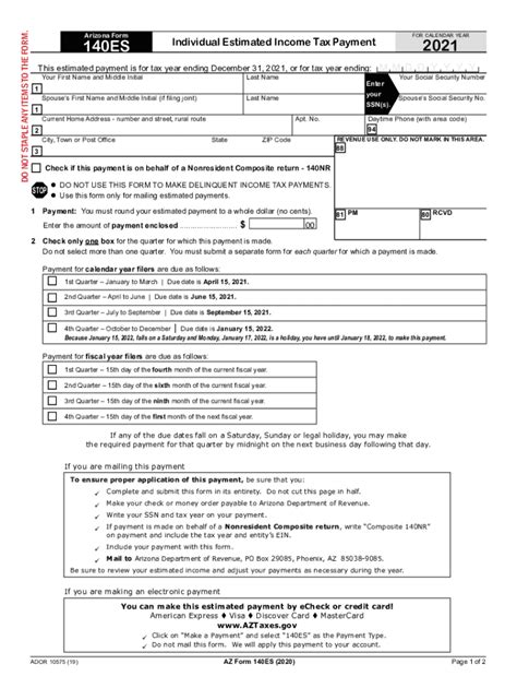 Arizona state tax: Fill out & sign online | DocHub