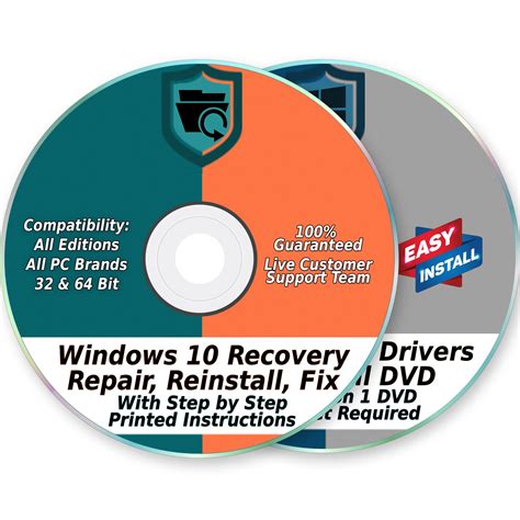 Windows 10 recovery, repair, reinstall, restore, boot DVD disk with 2018 Drivers. 5-star top ...