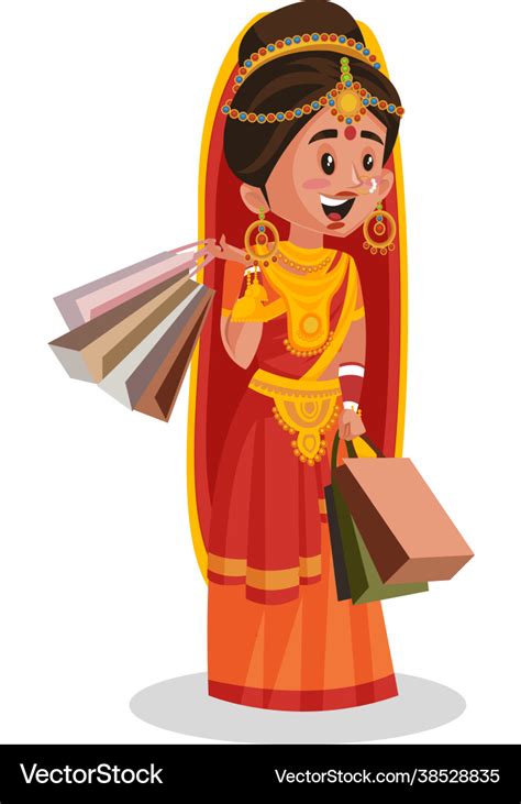 Indian bride cartoon character Royalty Free Vector Image