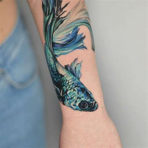 Betta Fish Tattoo, Betta fish tattoo design, simple Betta fish tattoo, watercolor betta fish ...