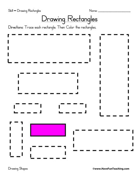 Drawing Rectangles Worksheet | Have Fun Teaching