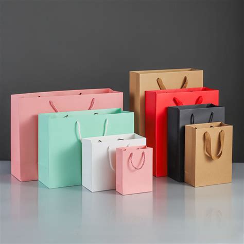 Kraft Paper Bag Plain Rope Handle Hand bag Gift Bag Paperbag per pcs ...