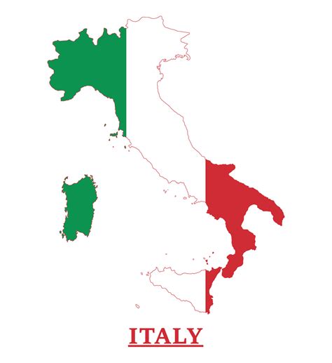 Italy National Flag Map Design, Illustration Of Italia Country Flag Inside The Map 14471124 ...