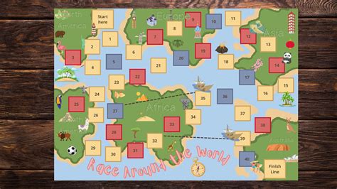 Printable Board Game Fun Geography - Etsy