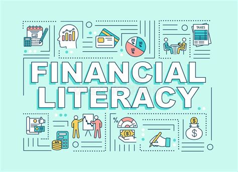 Financial Literacy Word Concepts Banner Stock Vector - Illustration of economic, drawing: 195825960