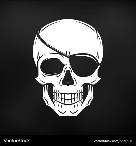 Human evil skull jolly roger with eyepatch Vector Image