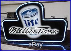 Rare Large 30 Vintage 1997 Miller Lite Miller Time Neon Beer Sign / Works | Vintage Neon Signs