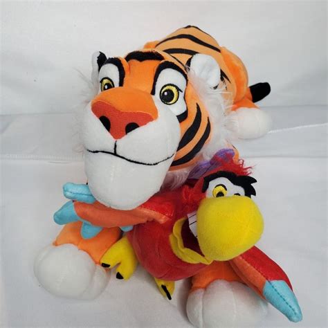 Disney Store Rajah & Lago Bird Parrot Tiger Aladdin Plush Lot Soft Toy ...