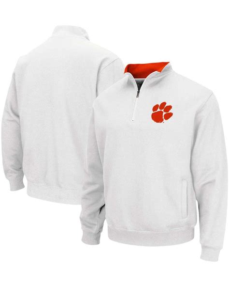 Colosseum Athletics White Clemson Tigers Tortugas Logo Quarter-zip Pullover Jacket for Men | Lyst