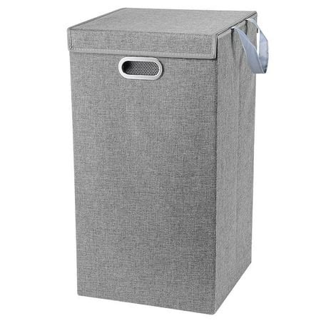 SortWise Laundry Hamper Foldable Laundry Sorter with Magnetic Lid and Removable Liners Single ...