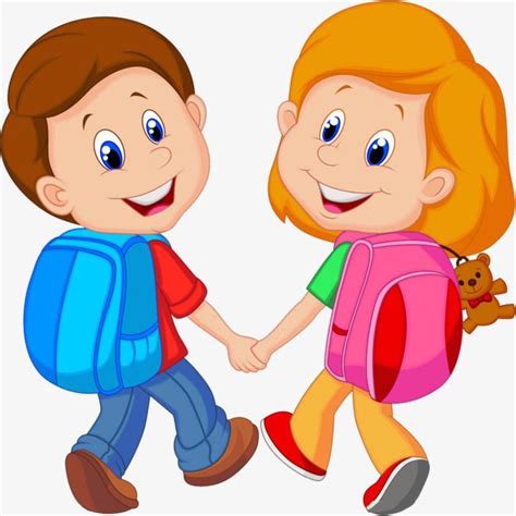 Friends Together Hd Transparent, Little Friends Go To School Together, School Clipart, Go To ...