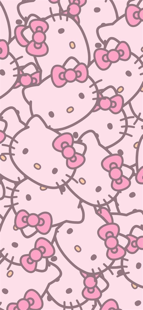 Hello Kitty Face Pattern Wallpaper - Hello Kitty Aesthetic Wallpaper ...