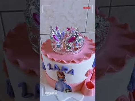 Sofia the first themed cake with a crown | Themed cakes, Sophia cake ...