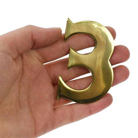 New 3" / 76mm Solid Brass Self Adhesive Letters and Numbers for House signs | eBay