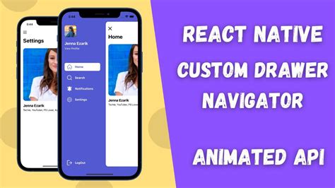 Custom Drawer Navigator in React Native | React Native Animated API ...