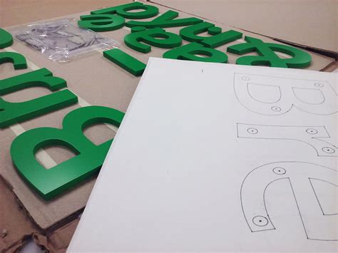 Custom acrylic letters and template ready for install. | Sign design, Acrylic letters, Business ...