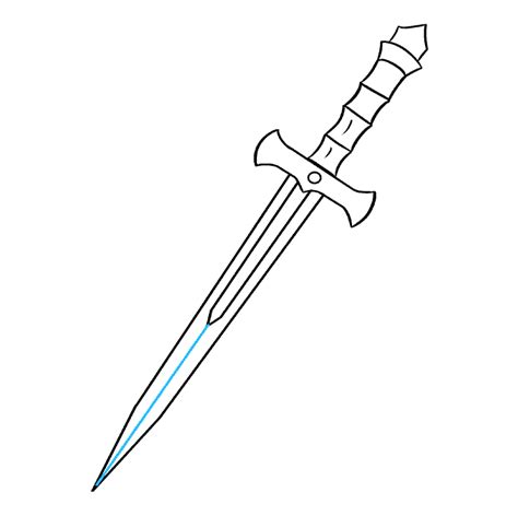 how to draw a dagger step by step - lineartdrawingsflowerspng