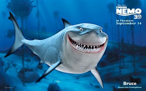 a cartoon shark with its mouth open and teeth wide, swimming in the blue water